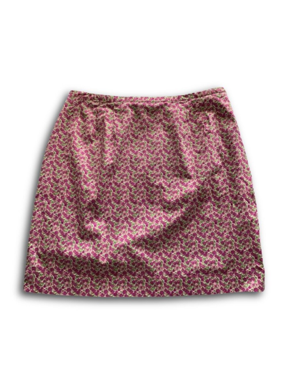 VINTAGE MOSSIMO Womens' Purple & Green Floral Print A-Line Mini Skirt Size 14